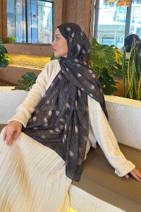 Lamelif Ceylan Desen Soft Şal Antrasit