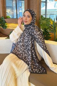 Lamelif Ceylan Desen Soft Şal Antrasit