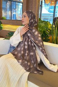 Lamelif Ceylan Desen Soft Şal Asker Yeşili