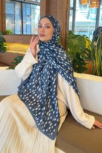 Lamelif Ceylan Desen Soft Şal İndigo