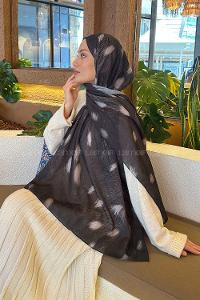 Lamelif Ceylan Desen Soft Şal Koyu Yeşil Taş