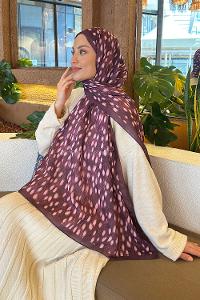 Lamelif Ceylan Desen Soft Şal Mürdüm