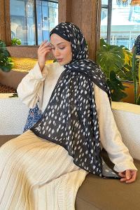 Lamelif Ceylan Desen Soft Şal Siyah