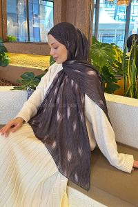 Lamelif Ceylan Desen Soft Şal Siyah Yeşil