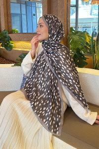 Lamelif Ceylan Desen Soft Şal Vizon