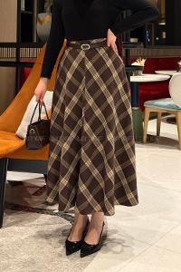 Lamelif Ekose Etek Acı Kahve