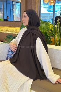 Bitter Brown Cotton Fabric Straight Shawl