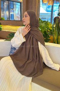 Lamelif Organik Premium Şal Kahverengi