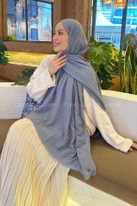 Lamelif Organik Premium Şal Koyu Gri