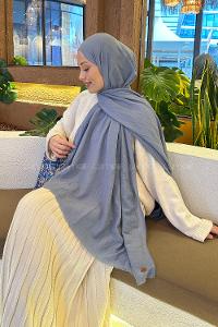 Lamelif Organik Premium Şal Koyu Gri