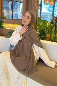 Lamelif Organik Premium Şal Soft Kahve