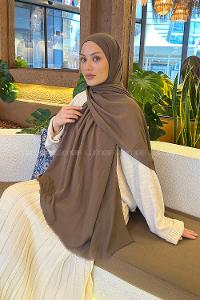 Lamelif Organik Premium Şal Soft Kahve