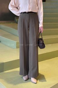 Lamelif Yüksek Bel Kumaş Pantolon Haki