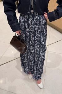 Lamelif Dijital Kraş Etek İndigo