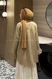 Lamelif Fırfırlı Gömlek Vizonrengi