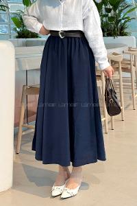 Navy Blue Tensel Unprinted Skirt Skirt