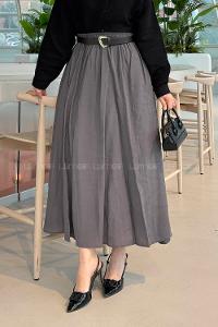 Metallic Gray Tensel Unprinted Skirt Skirt
