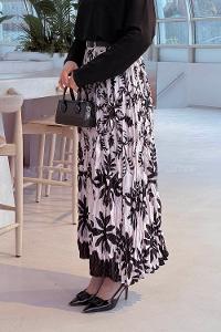 Lamelif Dijital Kraş Etek Kemik Siyah