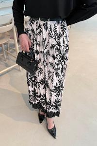 Lamelif Dijital Kraş Etek Kemik Siyah