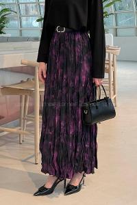 Lamelif Dijital Kraş Etek Mor