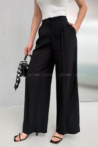 Lamelif Geniş Paça Palazzo Pantolon Siyah