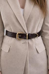 Brown Buckle Skin Belt