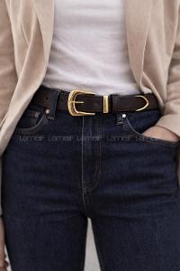 Brown Buckle Skin Belt