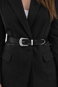 Lamelif Noir Silver Zarefet Bayan Kemer Gümüş