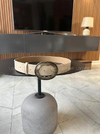 Lamelif Oval Tokalı Krem Suni Deri Kadın Kemer – Vintage Seri