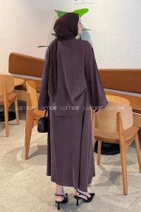 Lamelif Gömlek-Etek Tesettür Takım Mürdüm