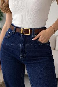 Lamelif Valencia Gold Tokalı Kahverengi Kadın Kemer