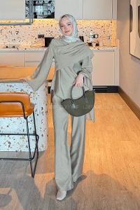 Lamelif Atkılı Modal İkili Takım Haki