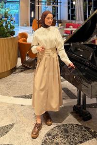 White Shirt Collar Long Arm Viscose Fabric Shirt