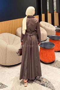 Lamelif Kemerli Jile Takım Kahverengi