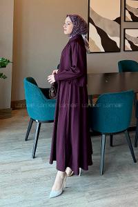 Lamelif Pileli Etekli İkili Takım Bordo