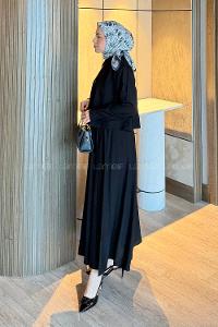 Lamelif Pileli Etekli İkili Takım Siyah