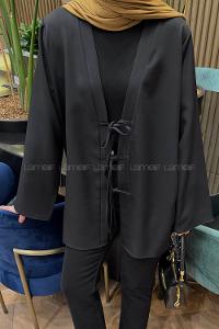 Black V Neck Cotton Tunic