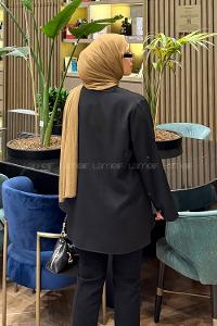 Black V Neck Cotton Tunic