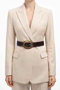 Brown Buckle Skin Belt