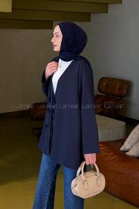 Navy Blue V Neck Cotton Tunic