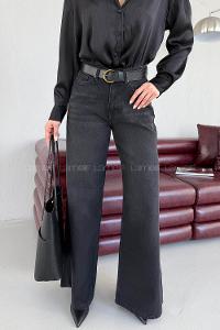 Smoked Denim High Waist Comfortable Pants