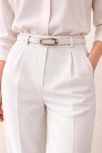 Lamelif Kadın Tasarım Gümüş Tokalı Kemer