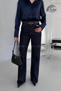 Blue-2 Denim High Waist Denim Pants