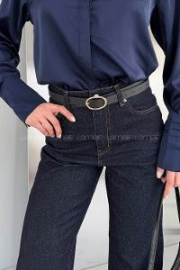 Blue-2 Denim High Waist Denim Pants