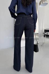 Blue-2 Denim High Waist Denim Pants