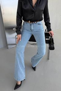 Lamelif Likralı İspanyol Jean Buz Mavisi