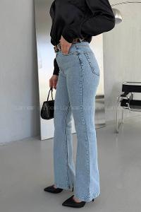 Lamelif Likralı İspanyol Jean Buz Mavisi