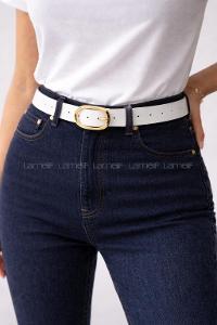 Lamelif Liora Silver Oval Tokalı Siyah Suni Deri Kadın Kemer