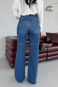 Lamelif Palazzo Taş Detaylı Jean Koyu Mavi