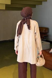 Mink Shirt Collar Long Arm Poplin Fabric Shirt